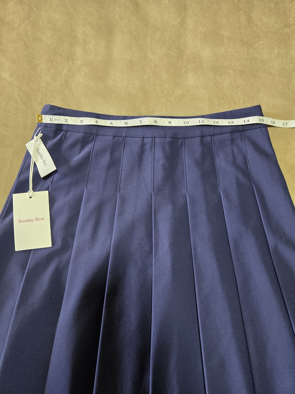 Sunday Best Navy Pleated A-Line Skirt